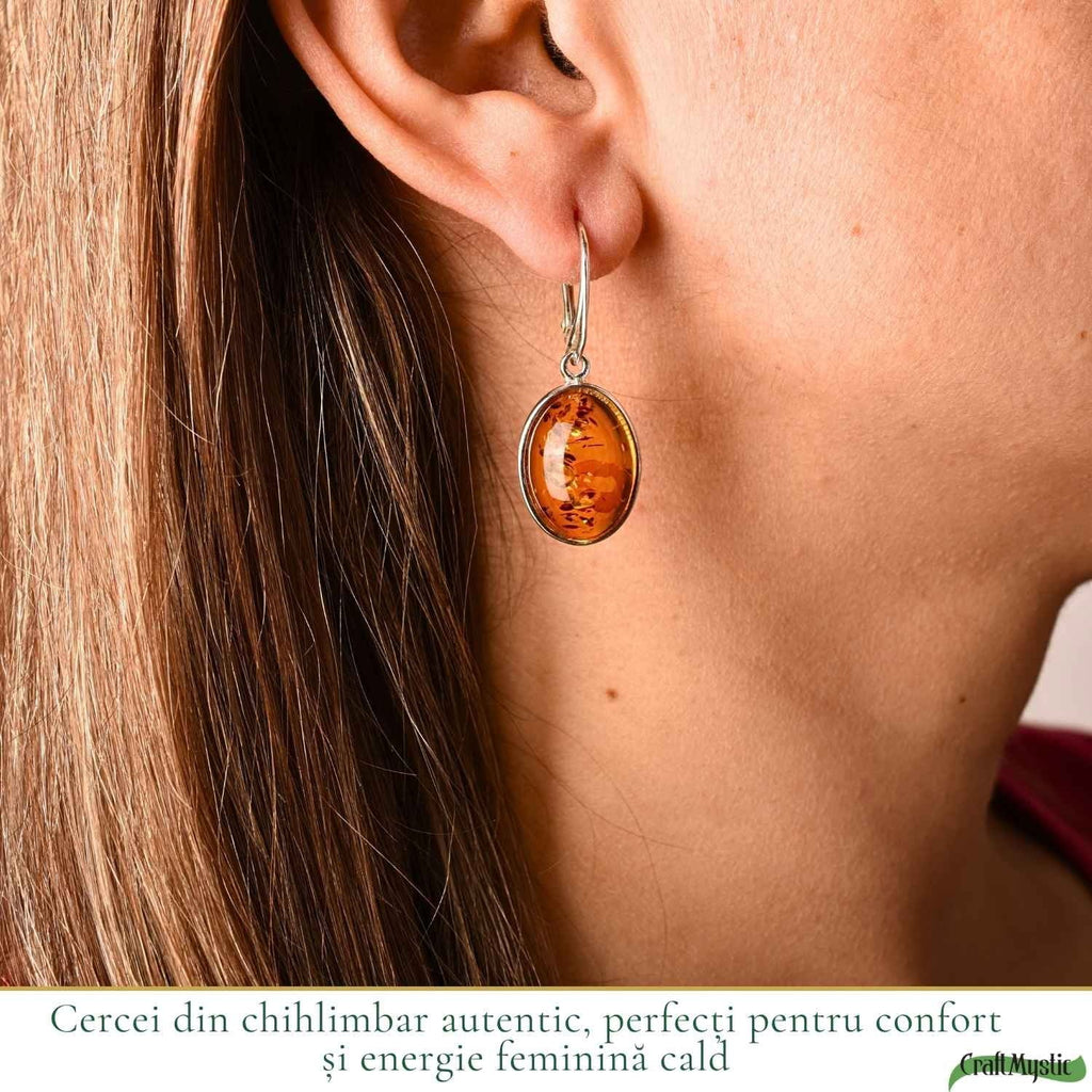 Cercei cu Chihlimbar, Argint 925 – CraftMystic