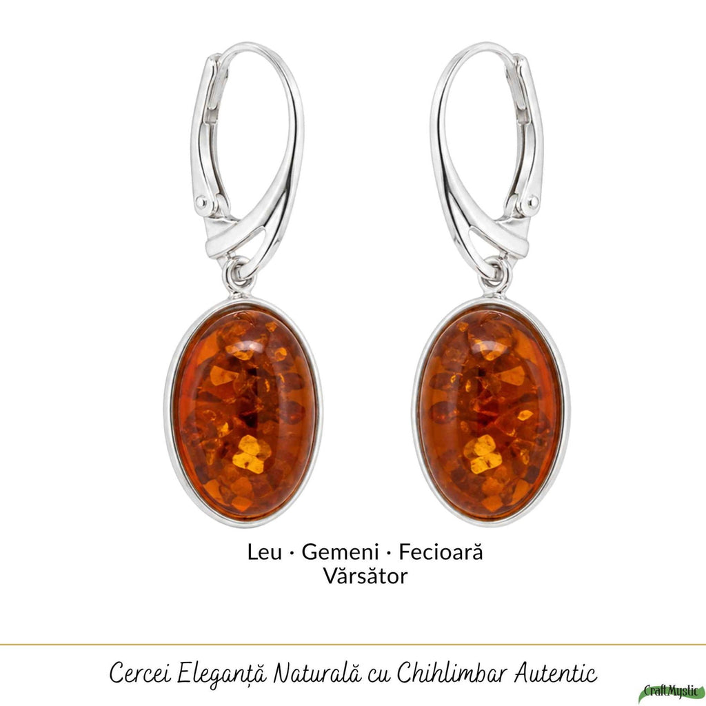 Cercei cu Chihlimbar, Argint 925 – CraftMystic