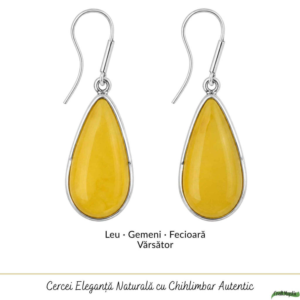 Cercei cu Chihlimbar, Argint 925 – CraftMystic