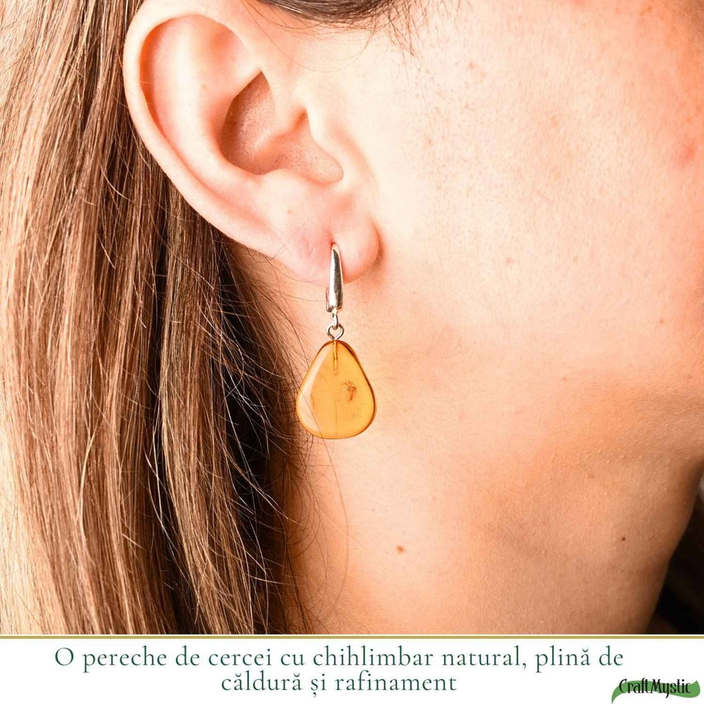 Cercei cu Chihlimbar, Argint 925 – CraftMystic