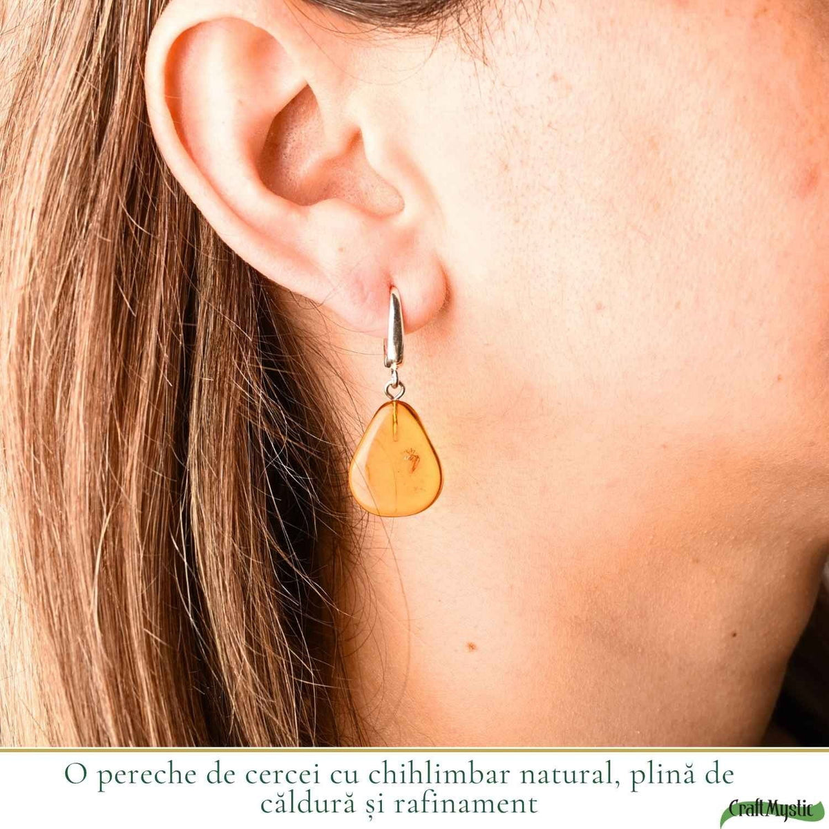 Cercei cu Chihlimbar, Argint 925 – CraftMystic