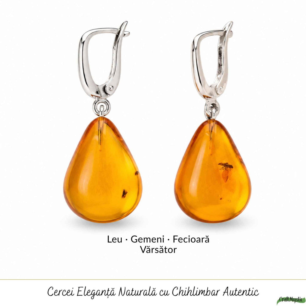 Cercei cu Chihlimbar, Argint 925 – CraftMystic