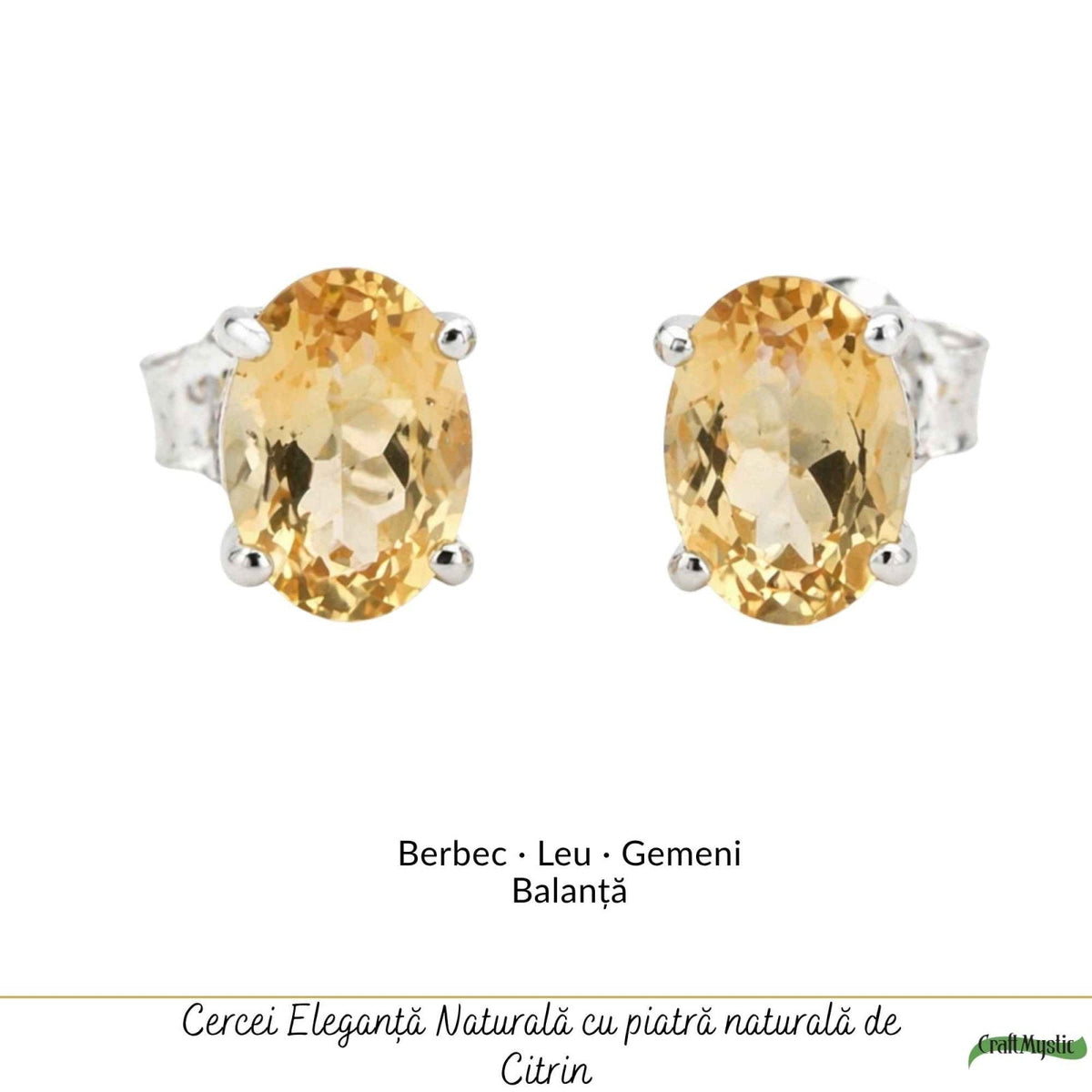 Cercei cu Citrin, Argint 925 – CraftMystic