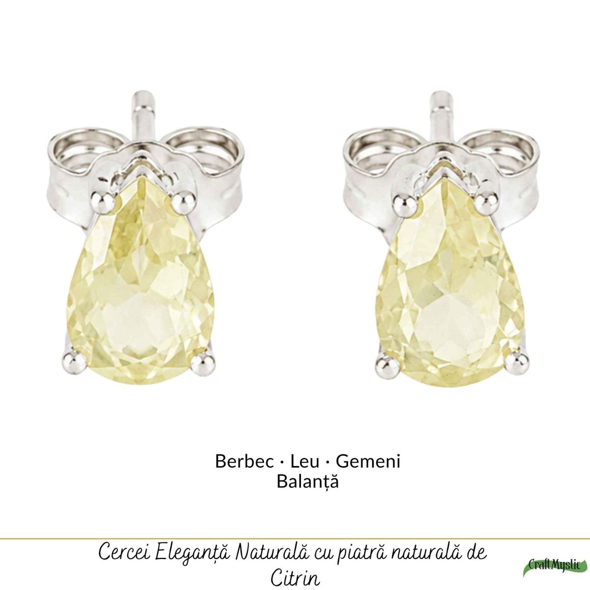 Cercei cu Citrin, Argint 925 – CraftMystic