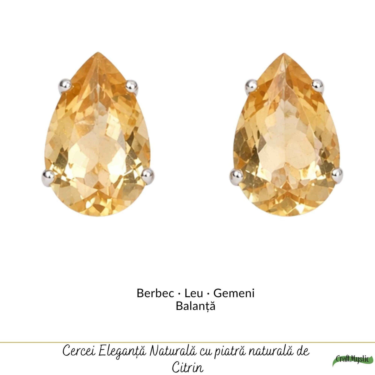 Cercei cu Citrin, Argint 925 – CraftMystic