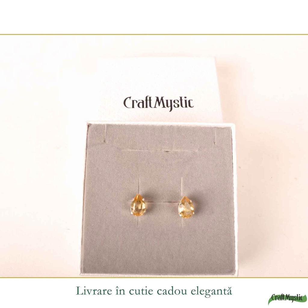 Cercei cu Citrin, Argint 925 – CraftMystic
