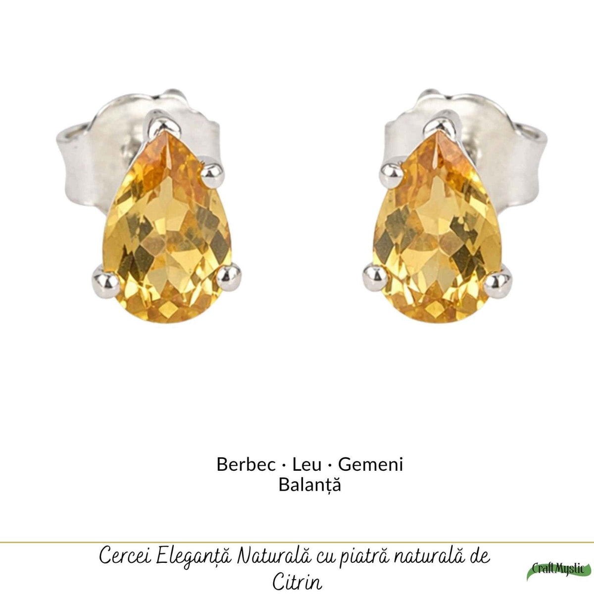 Cercei cu Citrin, Argint 925 – CraftMystic