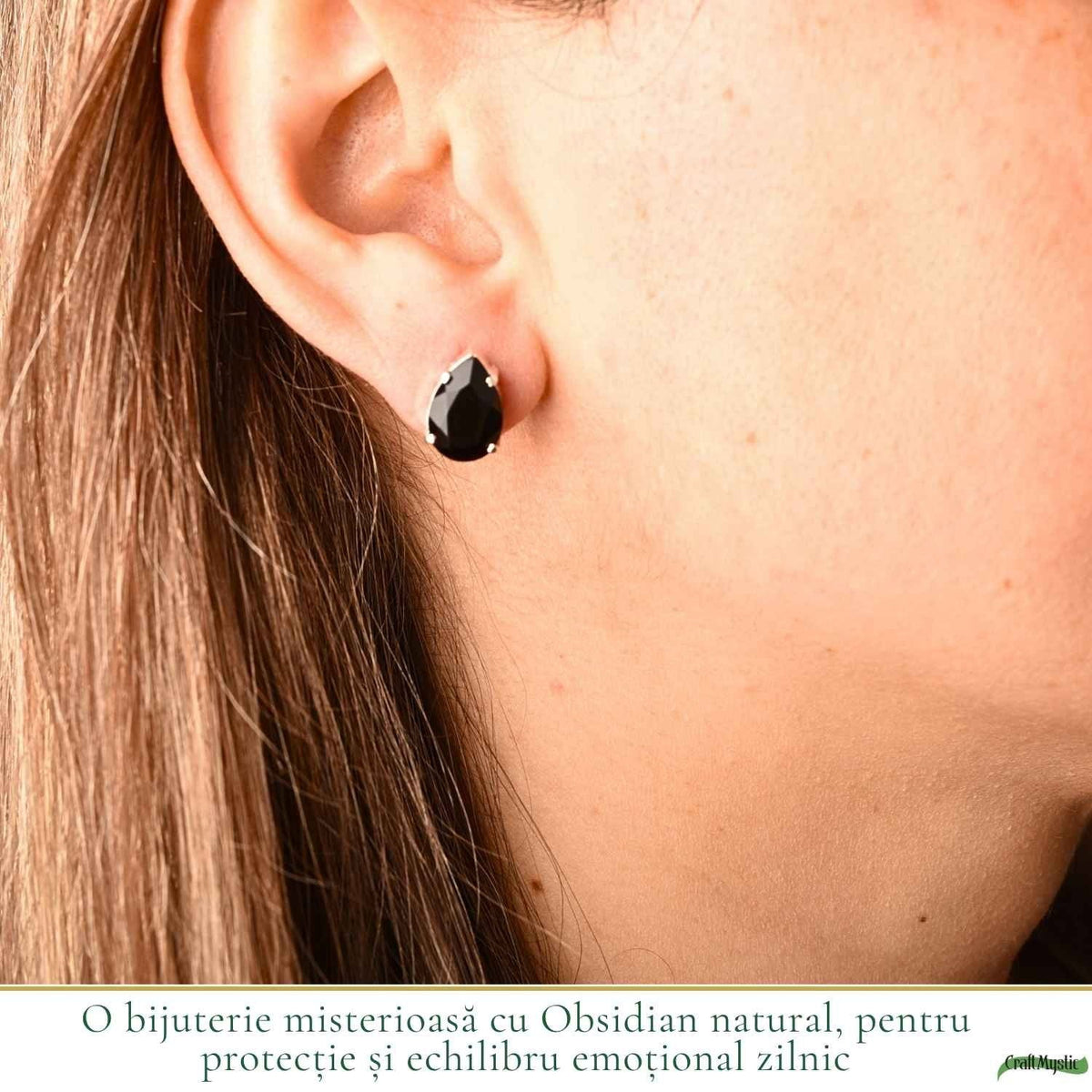 Cercei cu Obsidian, Argint 925 – CraftMystic