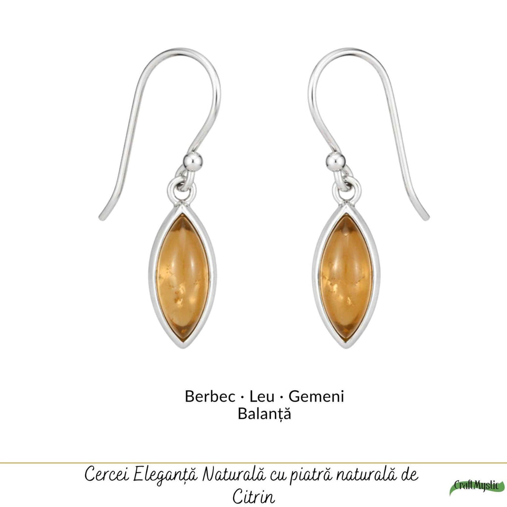 Cercei cu Citrin, Argint 925 – CraftMystic