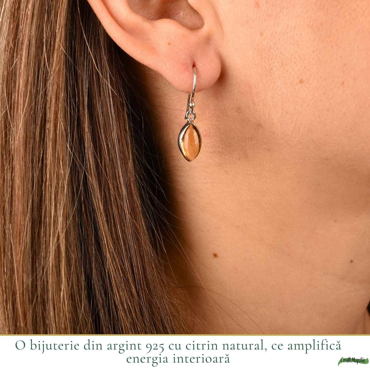 Cercei cu Citrin, Argint 925 – CraftMystic