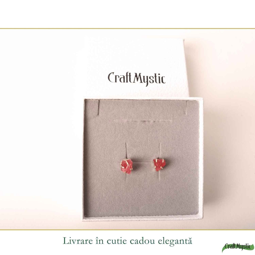 Cercei cu Rodonit, Argint 925 – CraftMystic