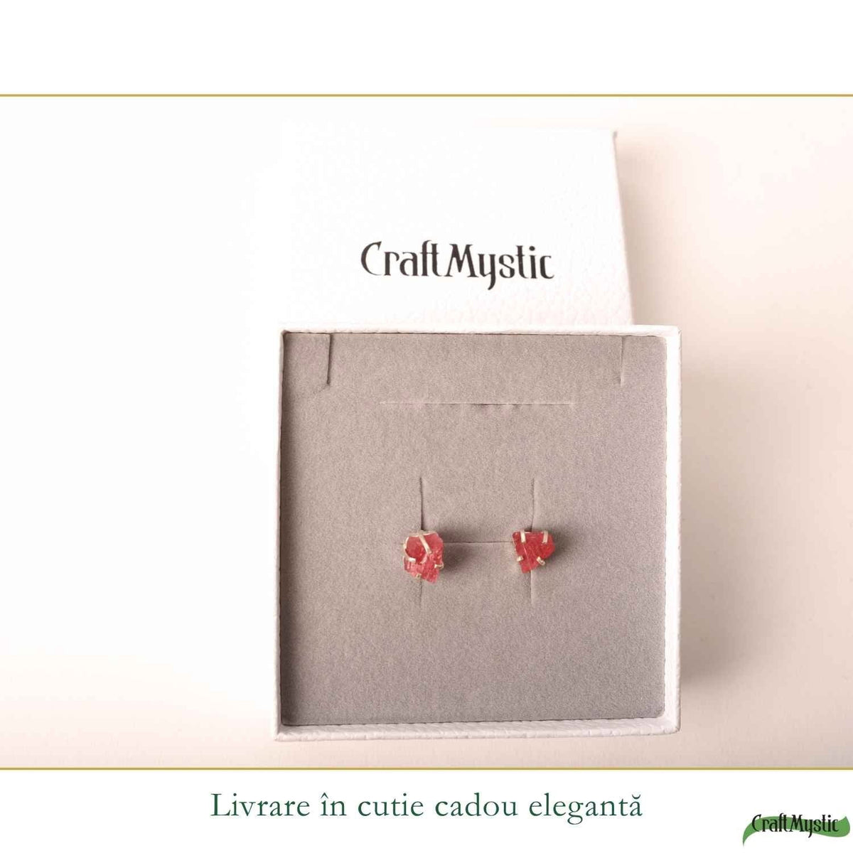 Cercei cu Rodonit, Argint 925 – CraftMystic