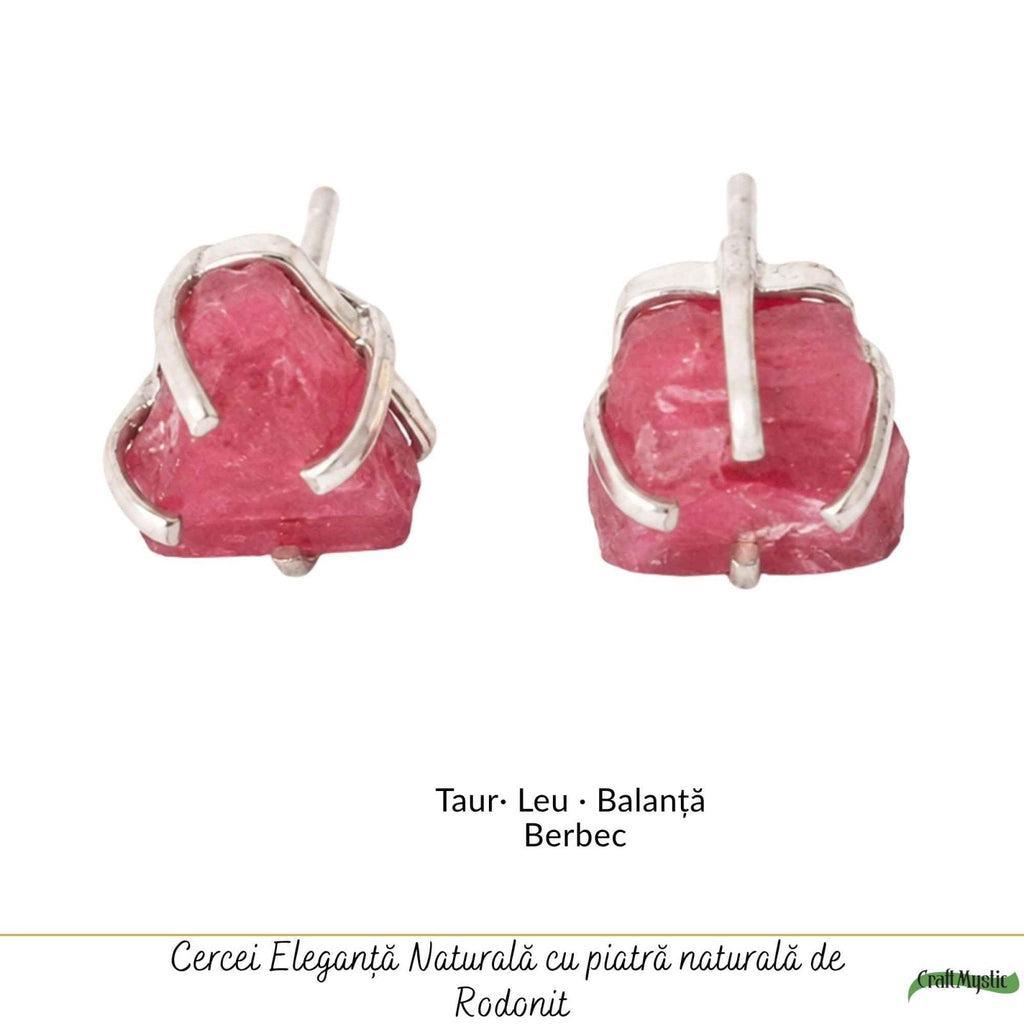 Cercei cu Rodonit, Argint 925 – CraftMystic