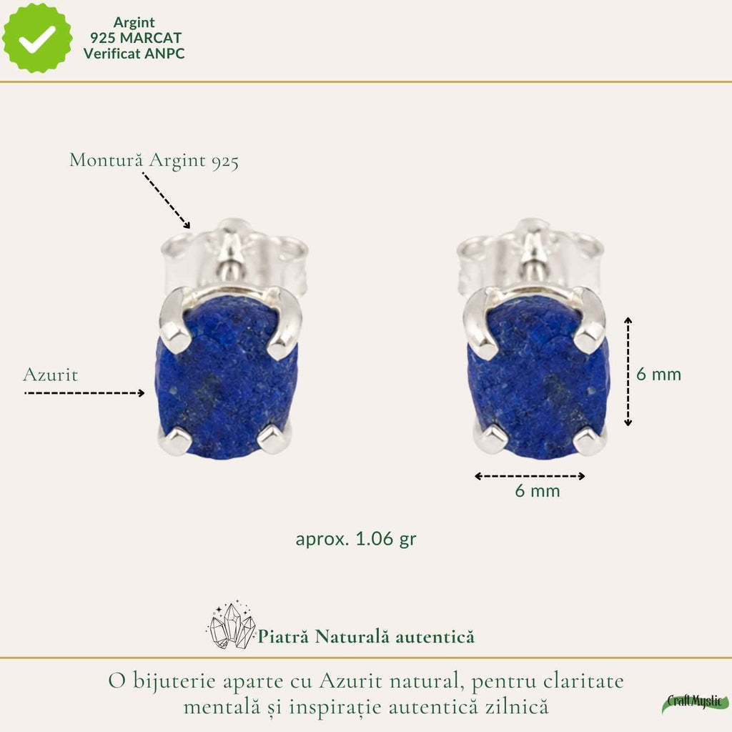 Cercei cu Azurit, Argint 925 – CraftMystic
