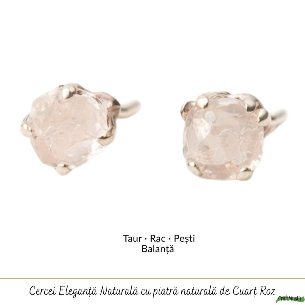 Cercei cu Cuarț Roz, Argint 925 – CraftMystic