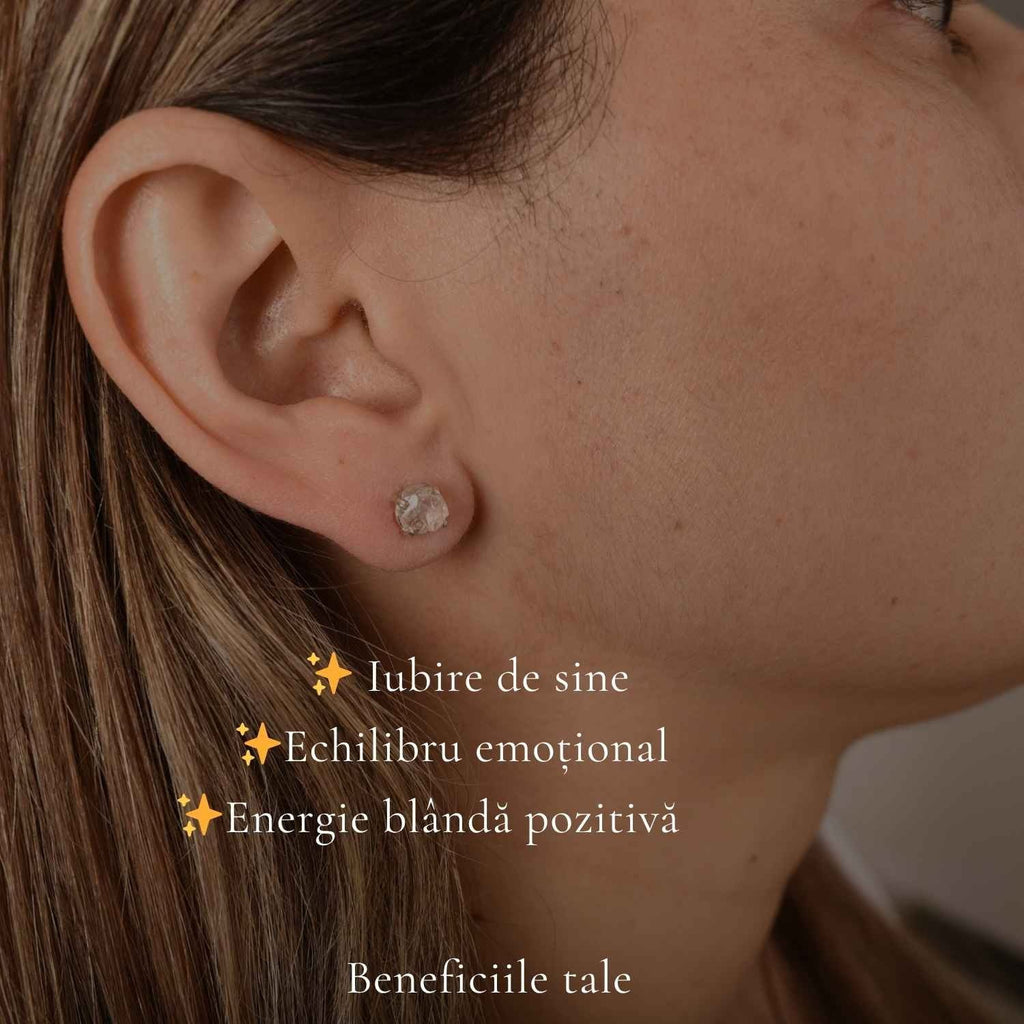 Cercei cu Cuarț Roz, Argint 925 – CraftMystic