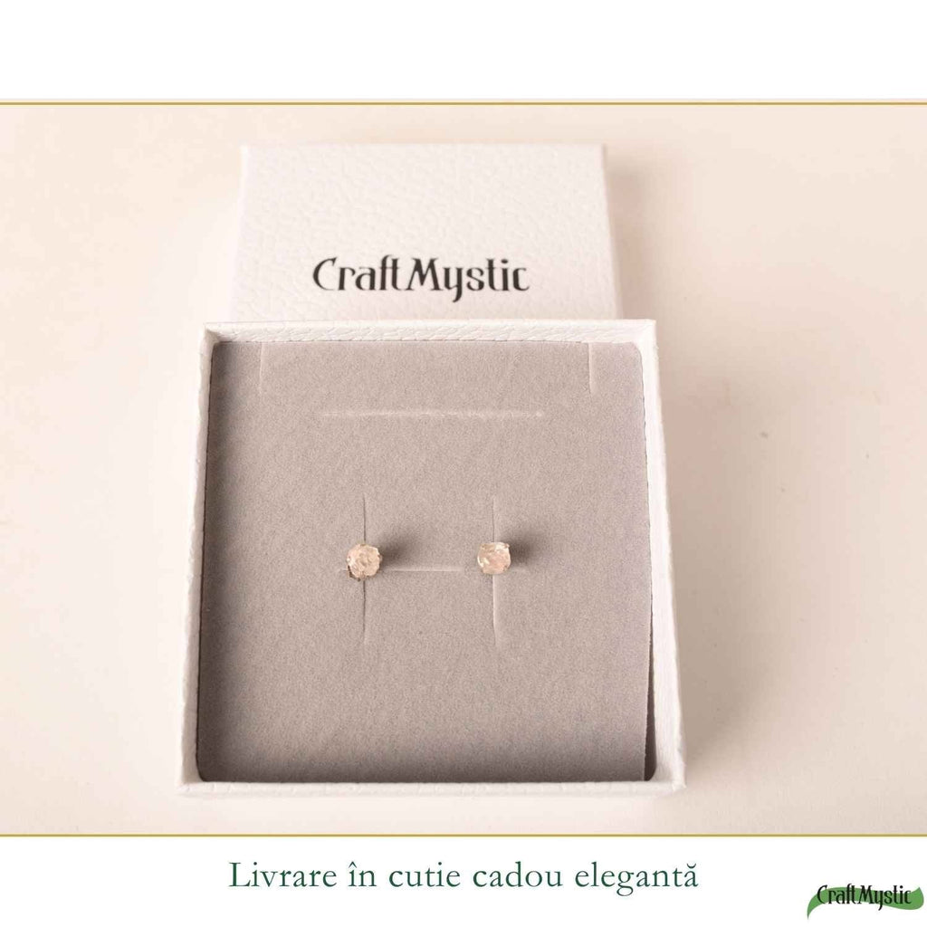 Cercei cu Cuarț Roz, Argint 925 – CraftMystic