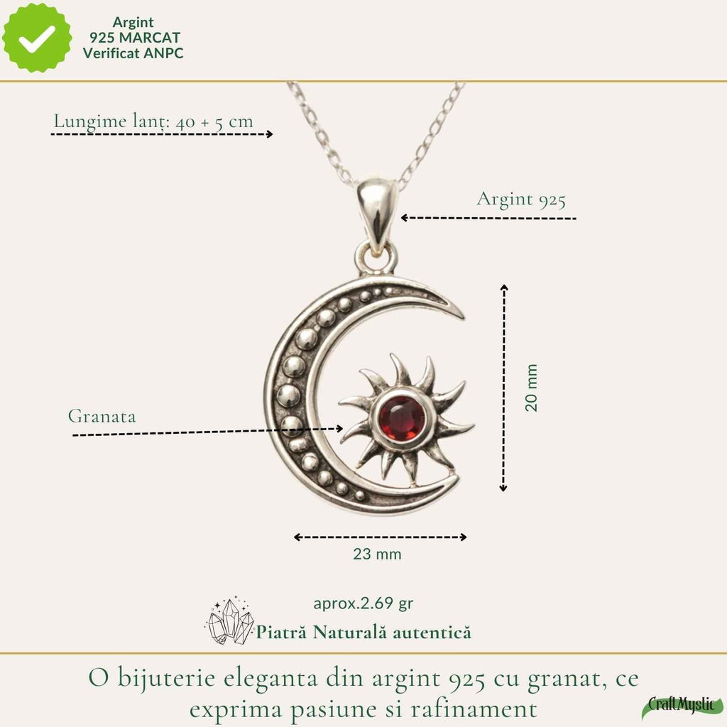 Colier cu Granat, Argint 925 – CraftMystic
