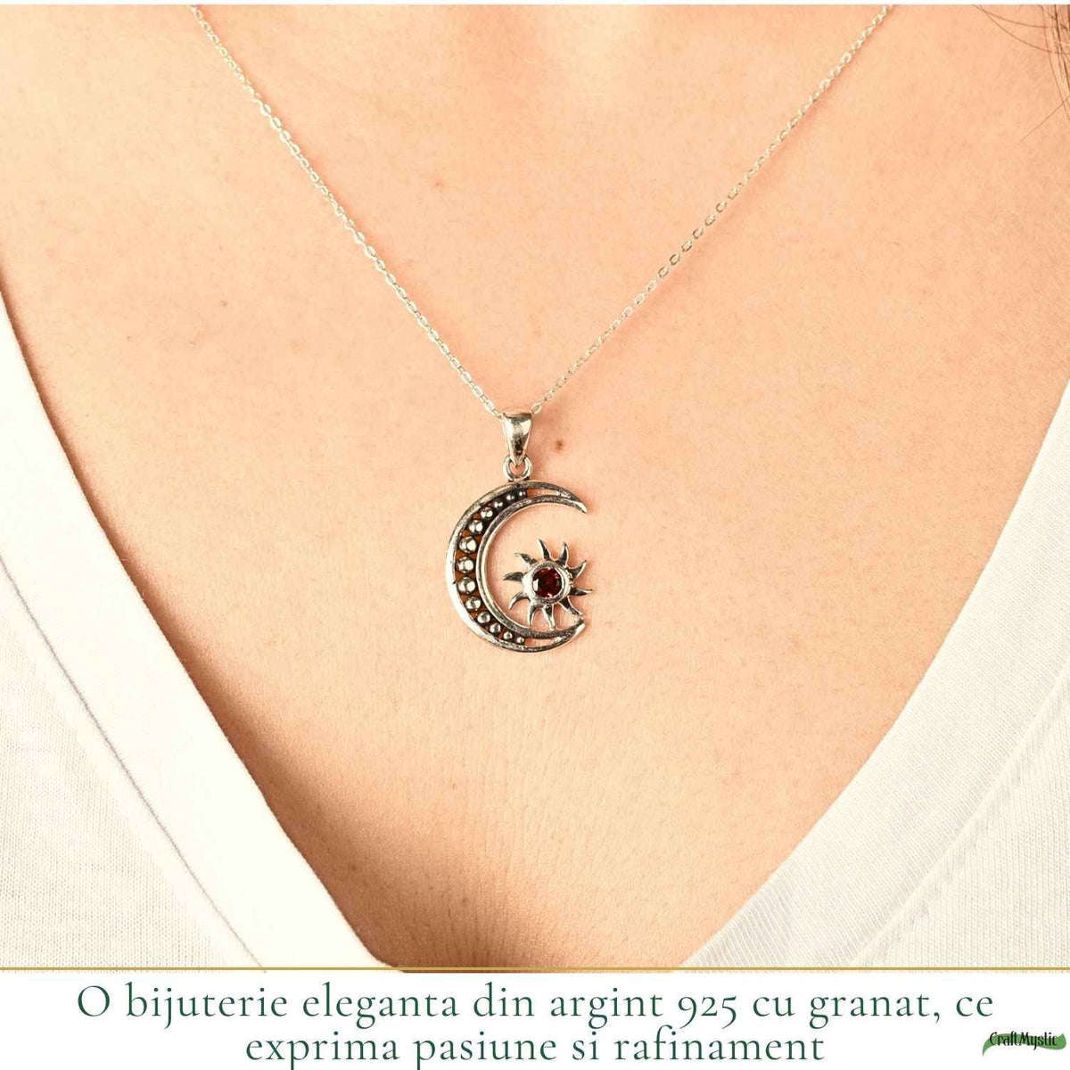 Colier cu Granat, Argint 925 – CraftMystic