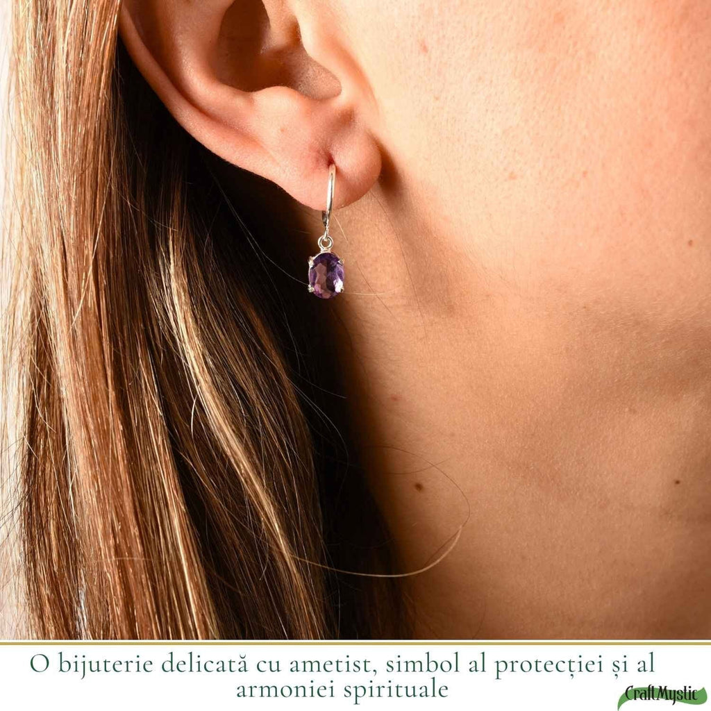 Cercei cu Ametist, Argint 925 – CraftMystic