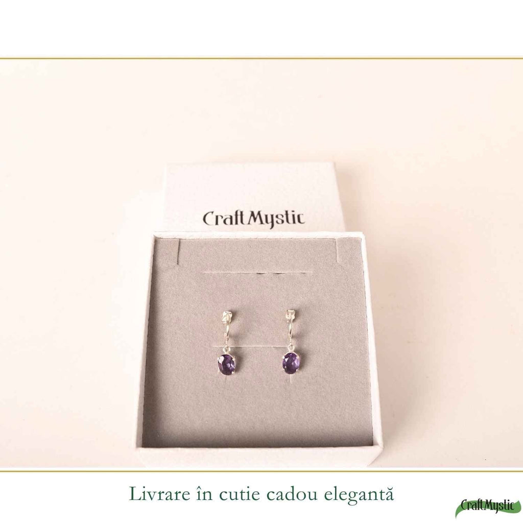 Cercei cu Ametist, Argint 925 – CraftMystic