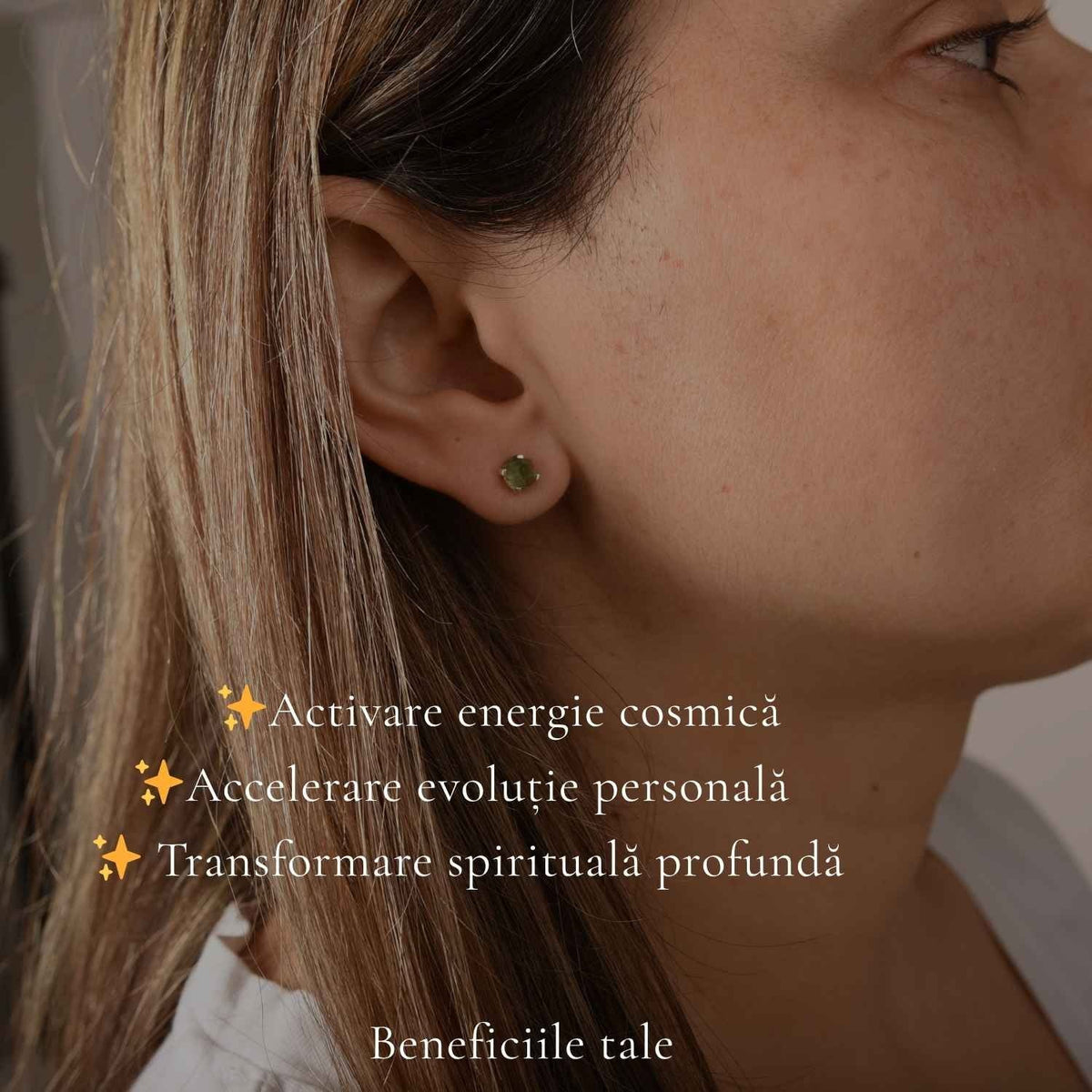 Cercei Argint 925 cu Moldavit Brut – Transformare si Energie Spirituala