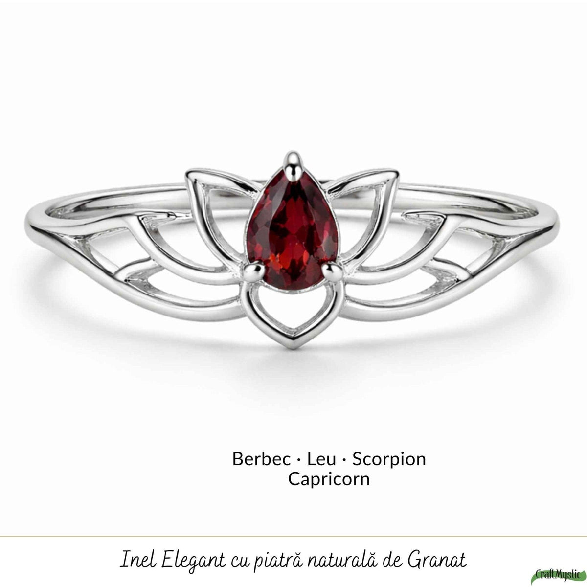 Inel cu Granat, Argint 925 – CraftMystic
