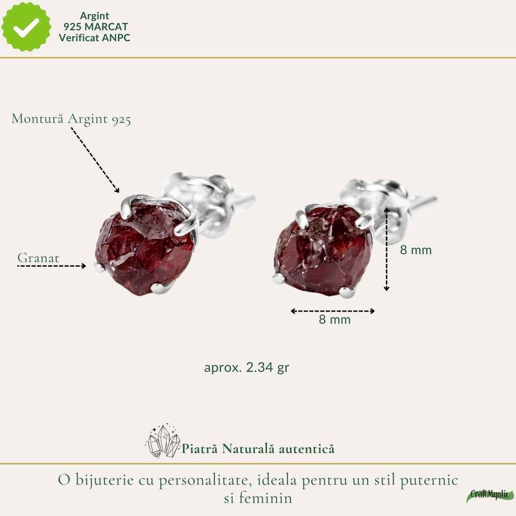 Cercei cu Granat, Argint 925 – CraftMystic