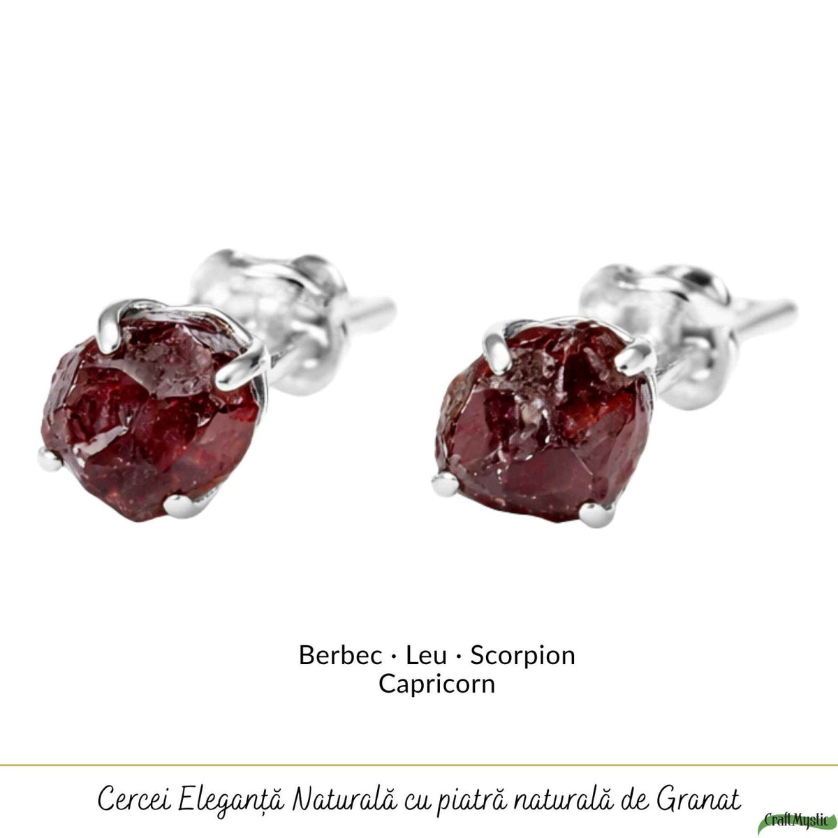 Cercei cu Granat, Argint 925 – CraftMystic