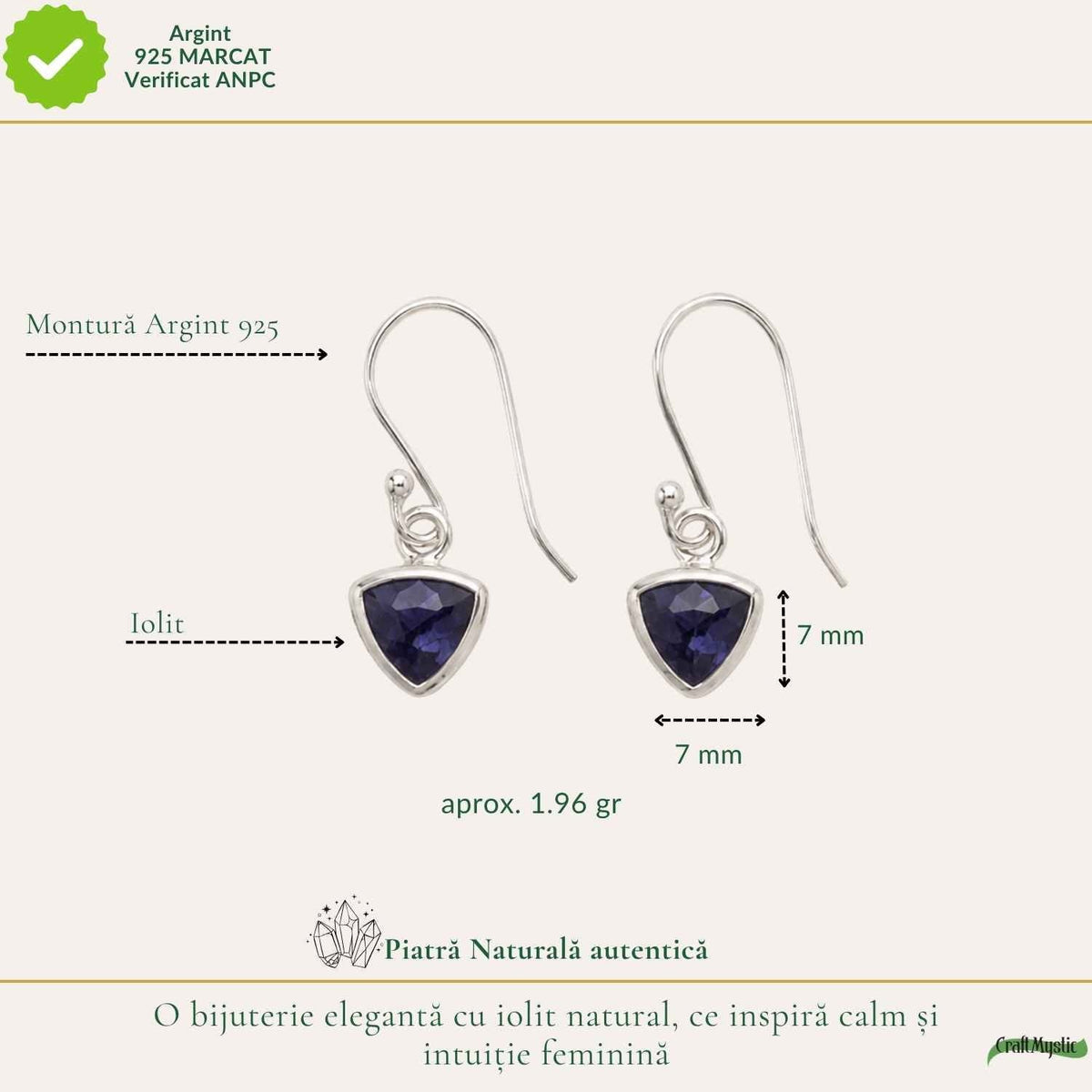 Cercei cu Iolit, Argint 925 – CraftMystic
