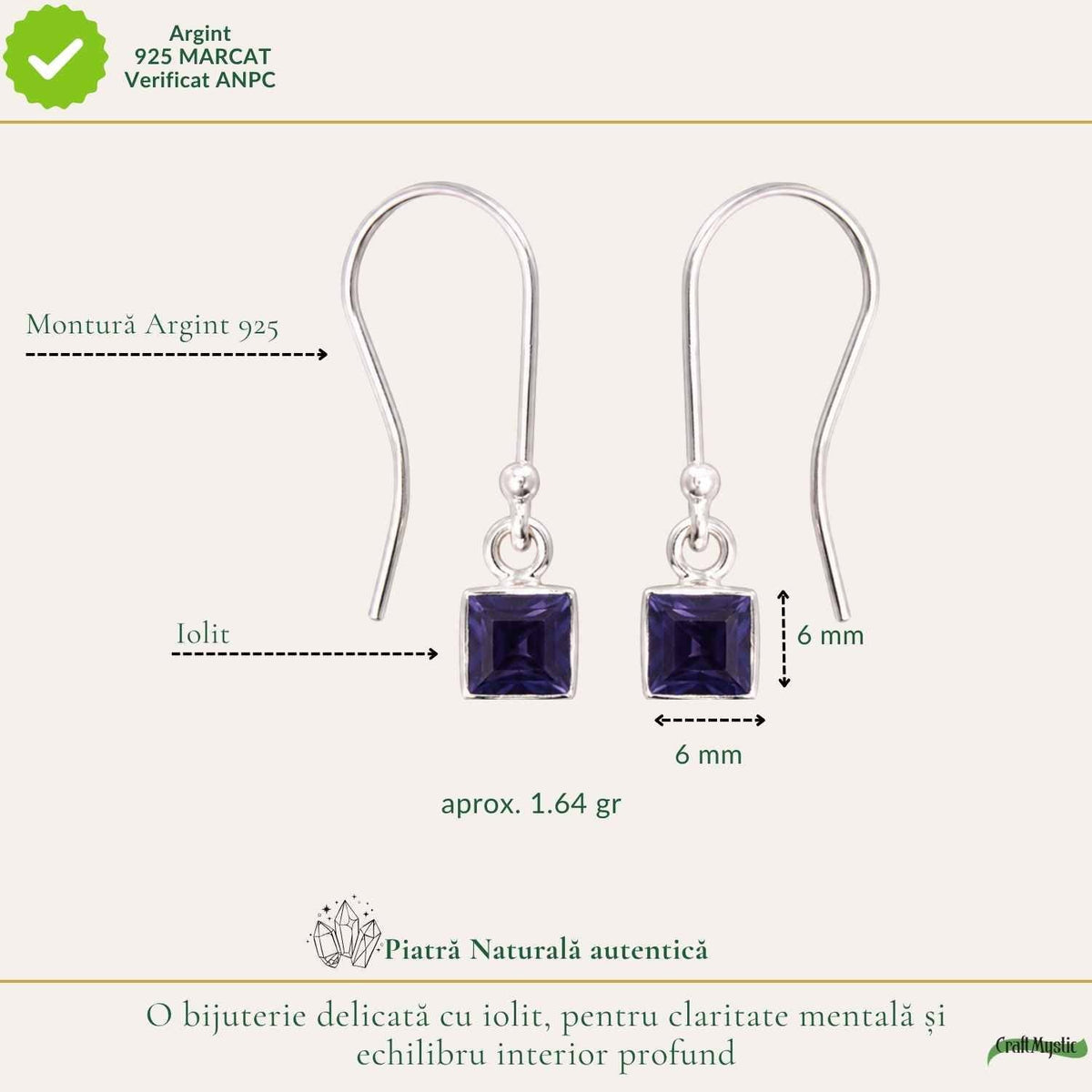 Cercei cu Iolit, Argint 925 – CraftMystic