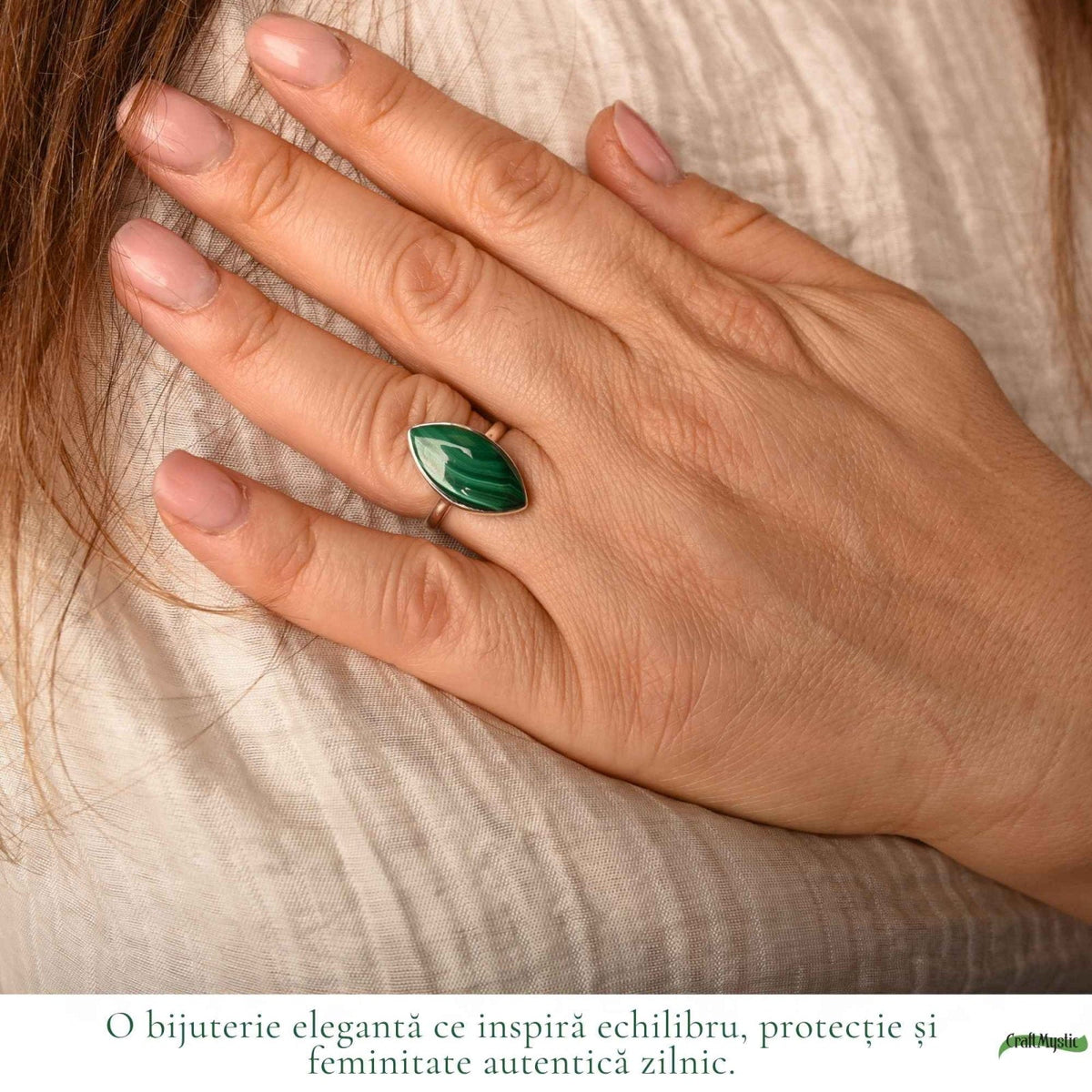 Inel cu Malachit, Argint 925 – CraftMystic