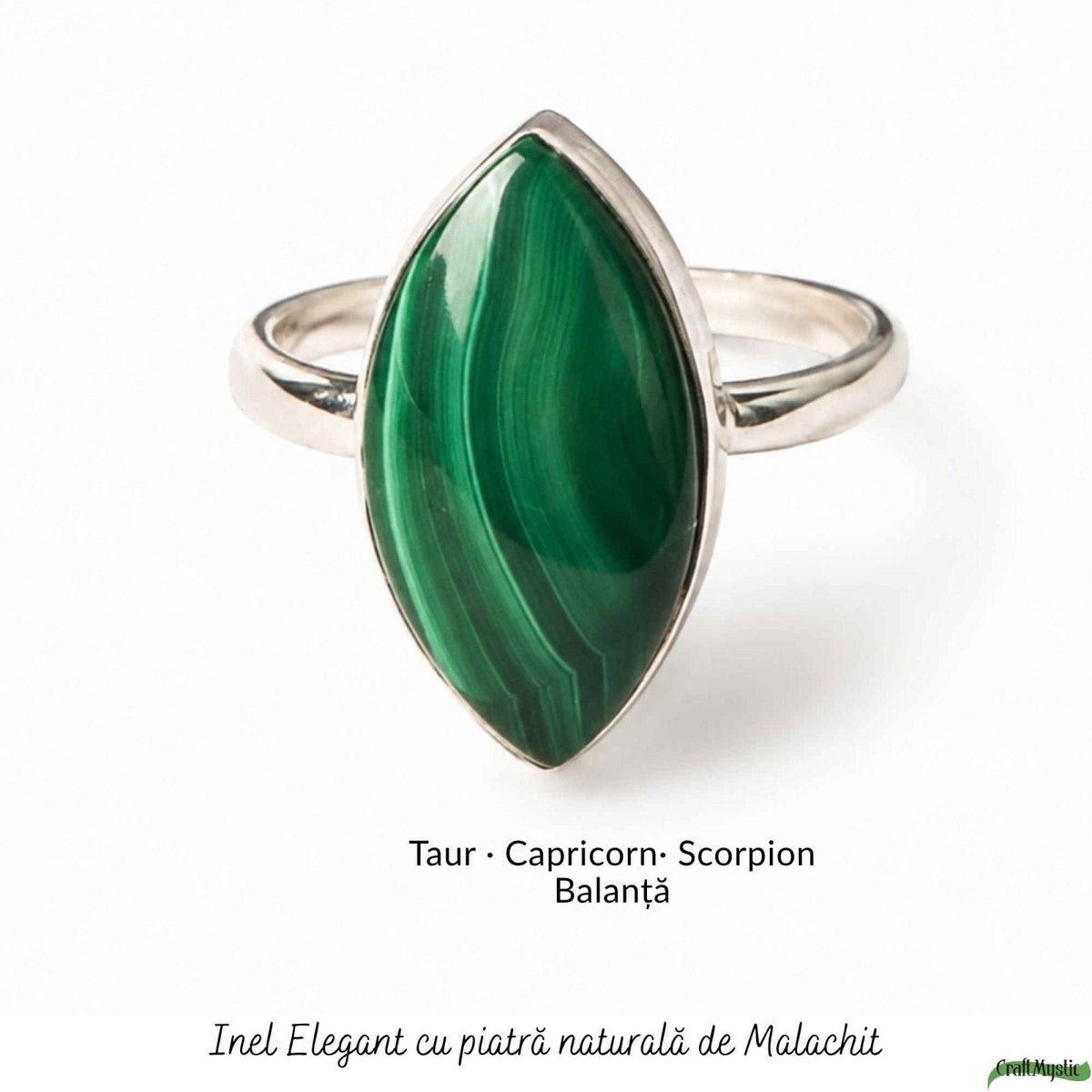 Inel cu Malachit, Argint 925 – CraftMystic
