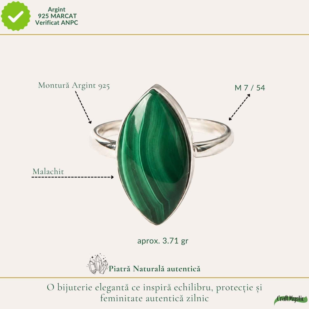 Inel cu Malachit, Argint 925 – CraftMystic