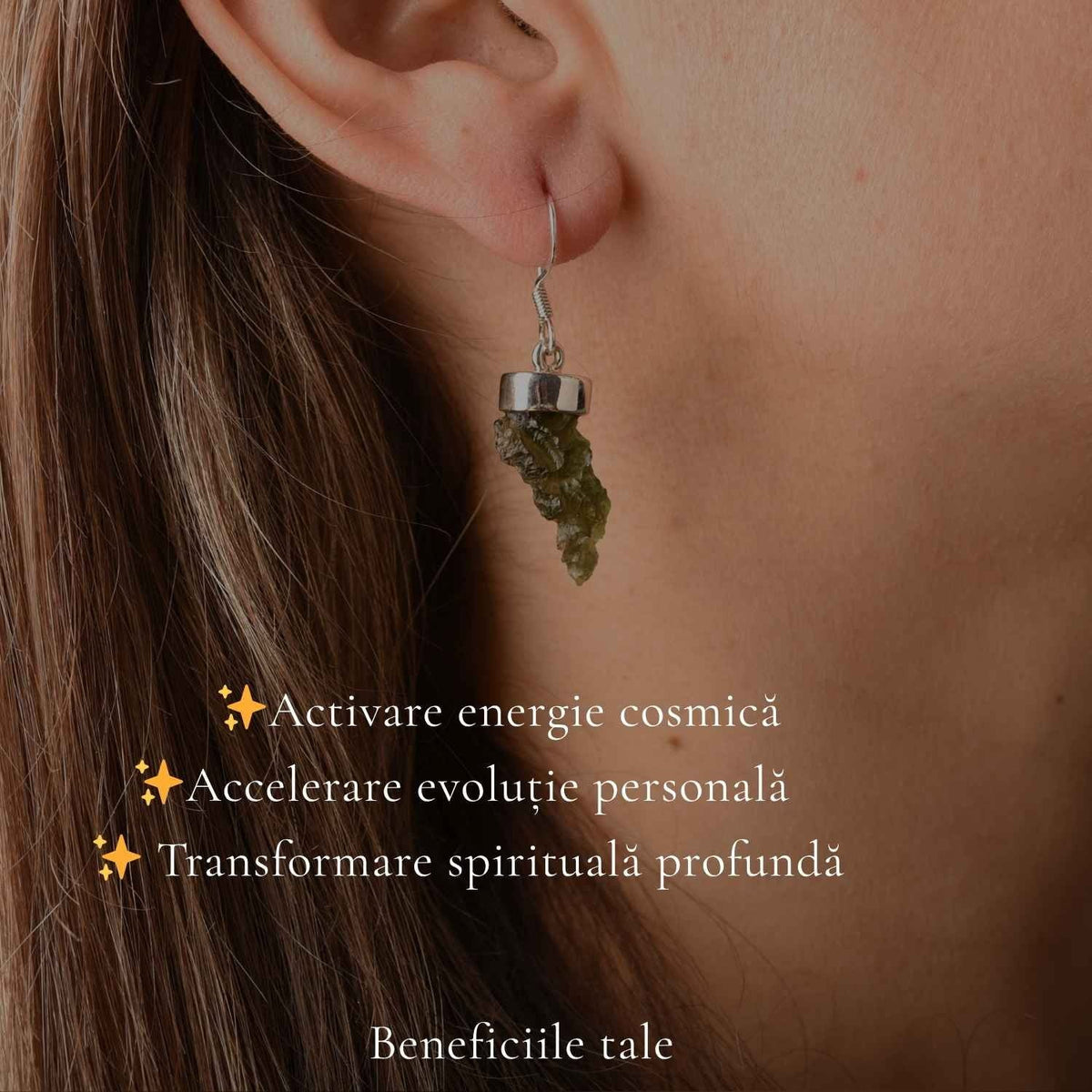 Cercei cu Moldavit, Argint 925 – CraftMystic