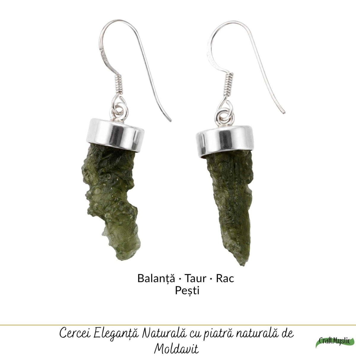 Cercei cu Moldavit, Argint 925 – CraftMystic