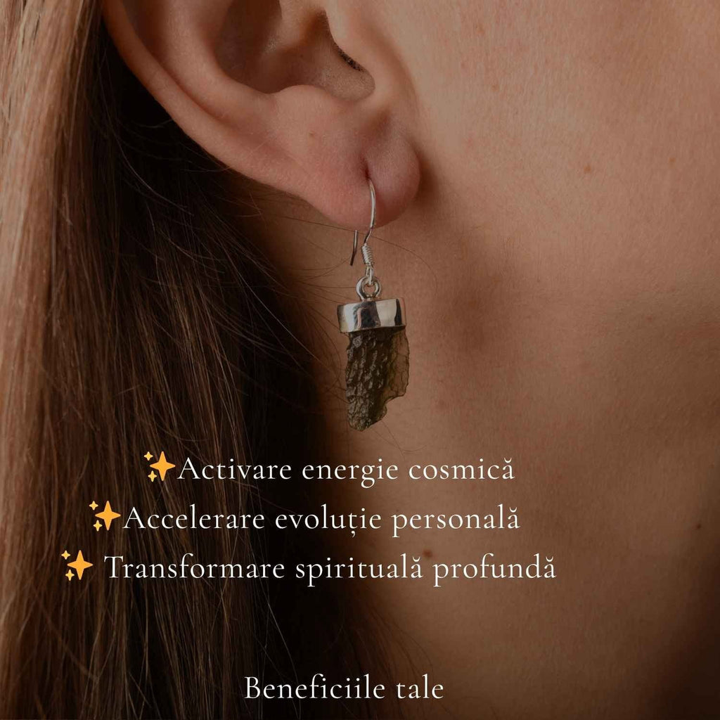 Cercei cu Moldavit, Argint 925 – CraftMystic