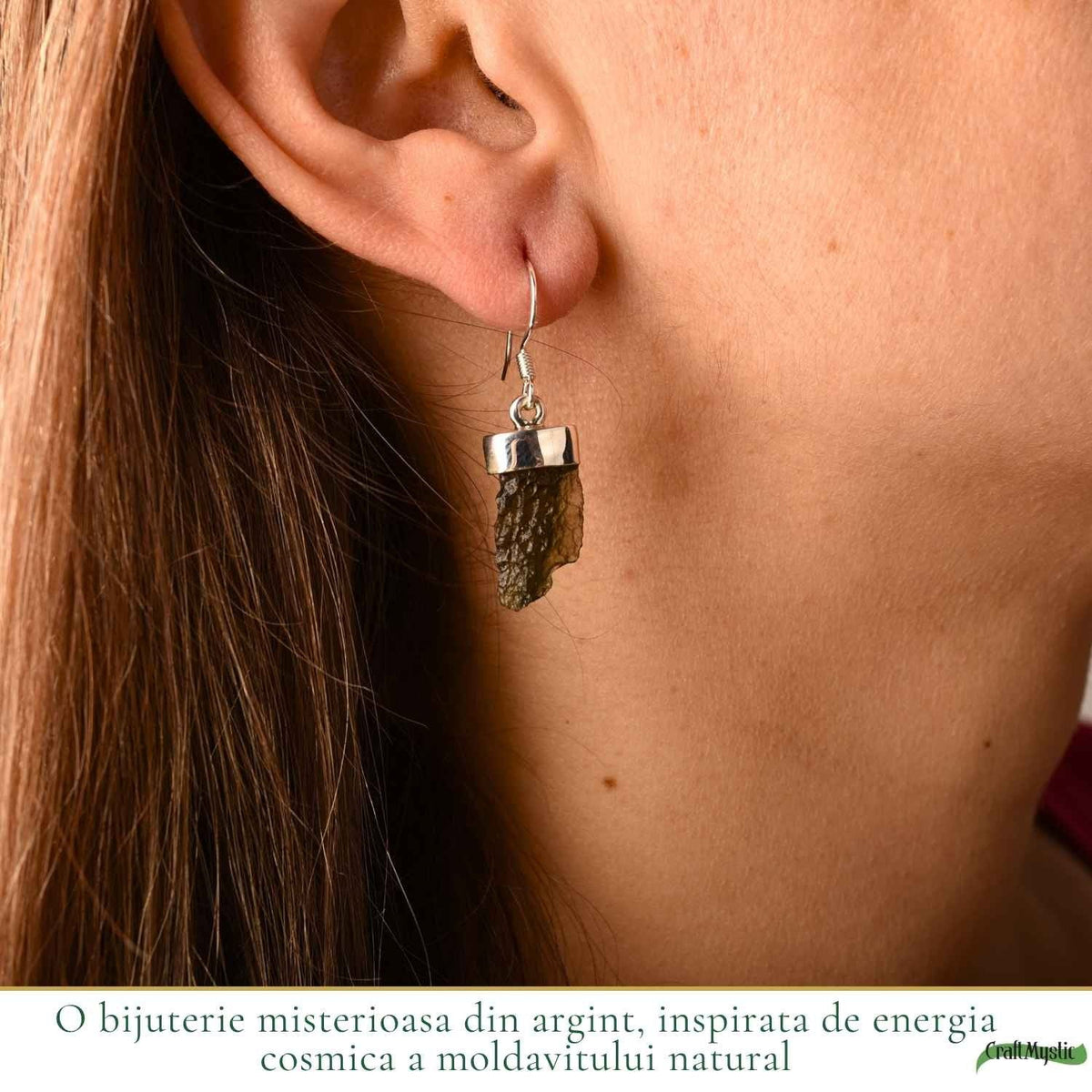 Cercei cu Moldavit, Argint 925 – CraftMystic