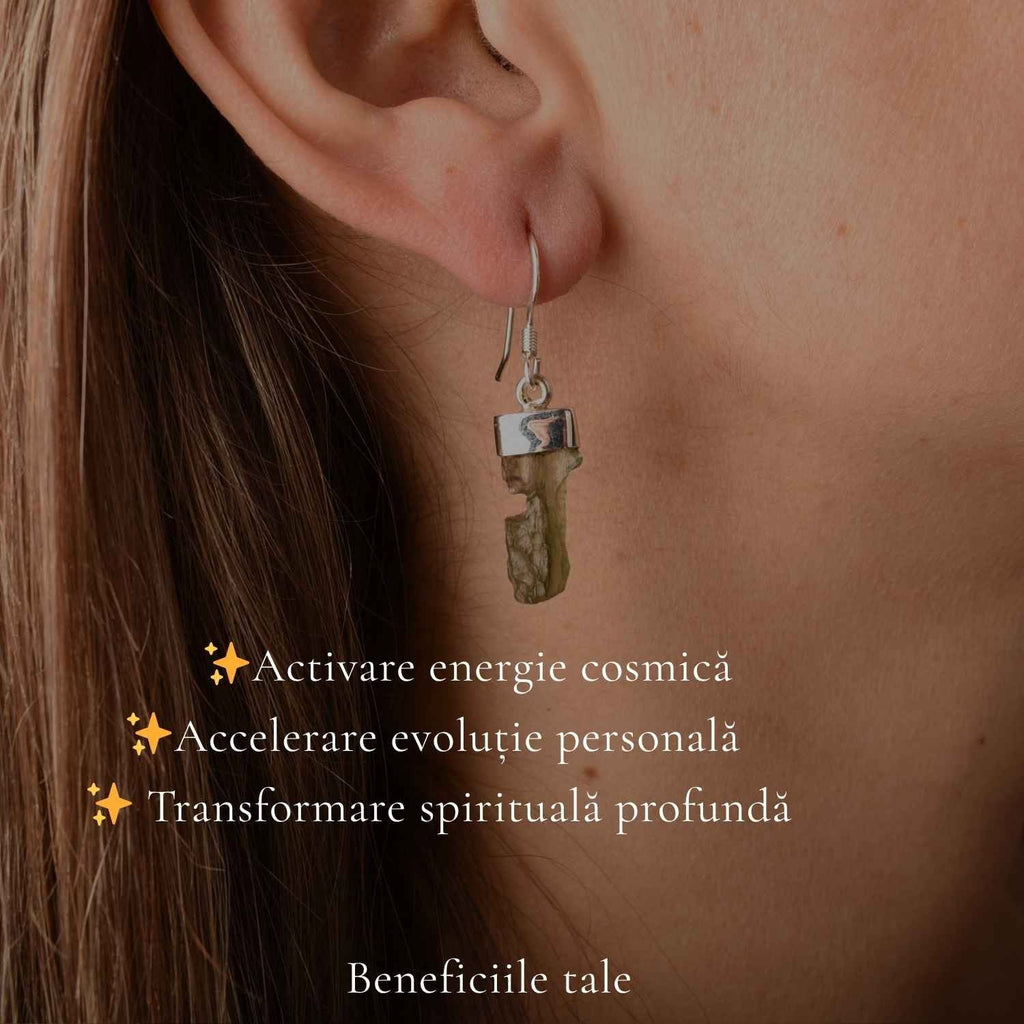 Cercei cu Moldavit, Argint 925 – CraftMystic
