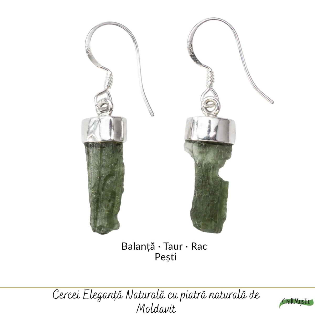 Cercei cu Moldavit, Argint 925 – CraftMystic