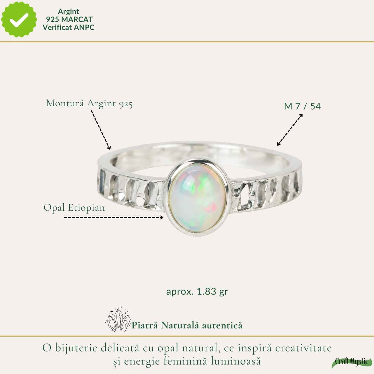 Inel cu Opal, Argint 925 – CraftMystic