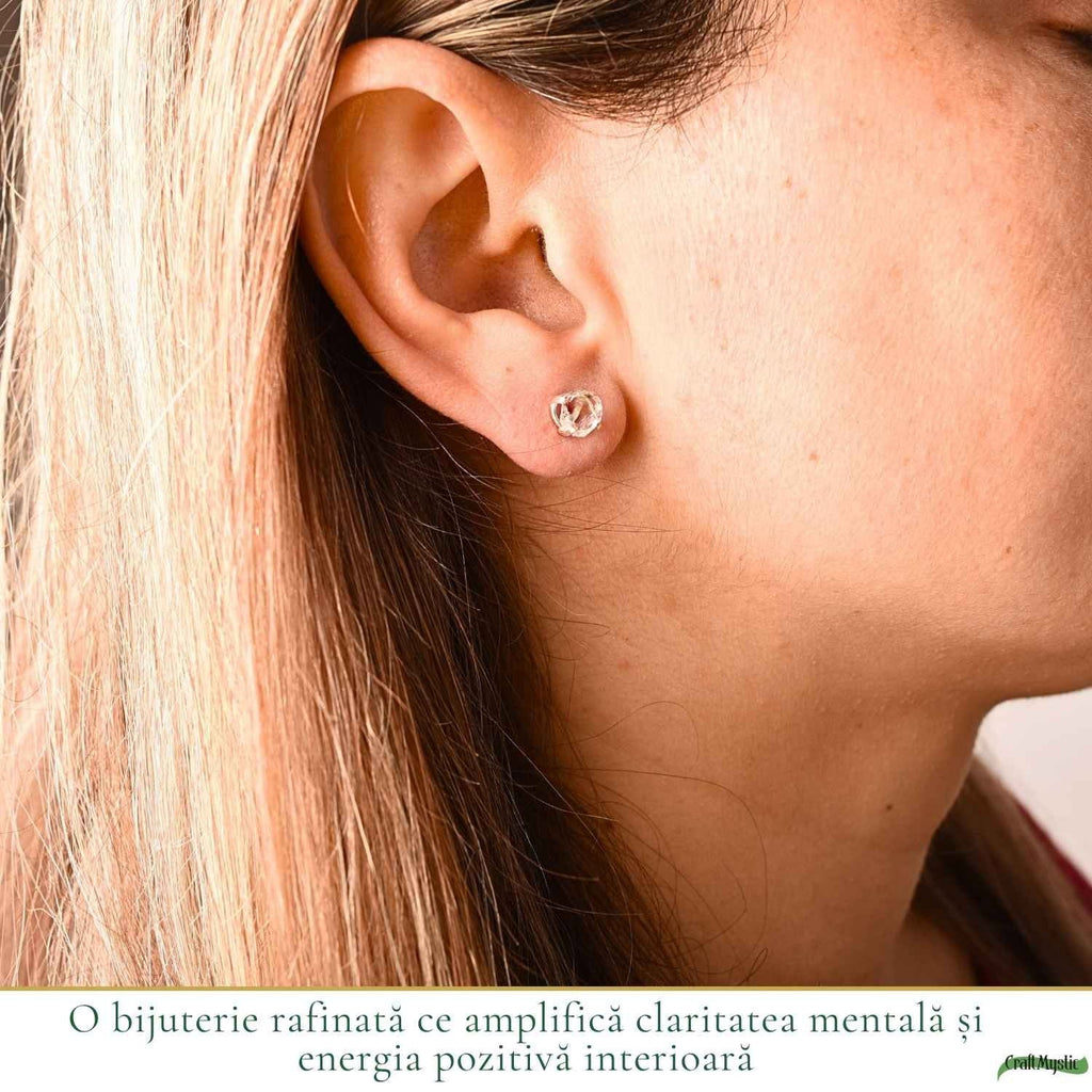Cercei cu Cuarț de Stâncă, Argint 925 – CraftMystic
