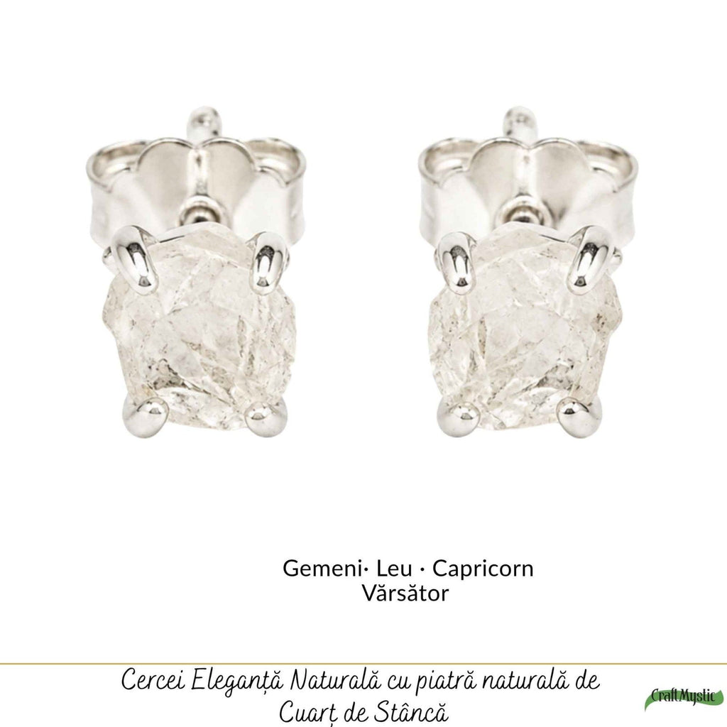 Cercei cu Cuarț de Stâncă, Argint 925 – CraftMystic