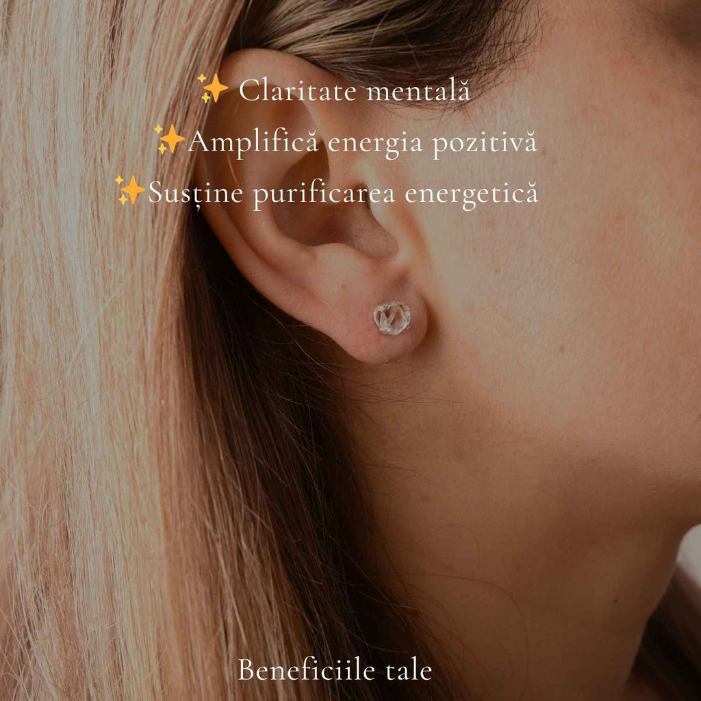 Cercei cu Cuarț de Stâncă, Argint 925 – CraftMystic