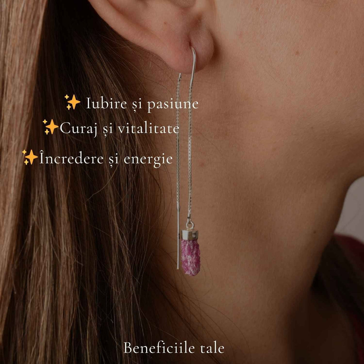Cercei cu Rubin, Argint 925 – CraftMystic