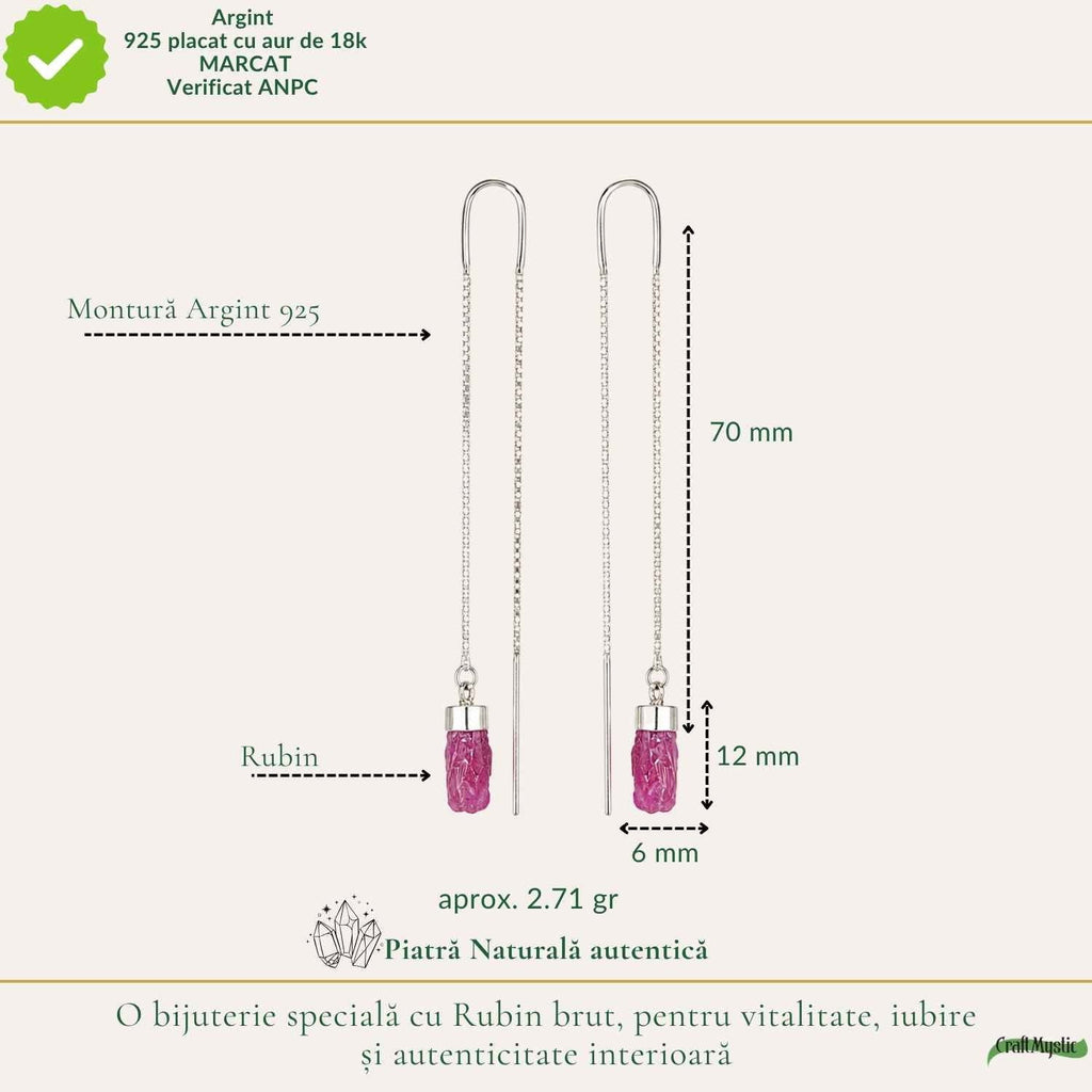 Cercei cu Rubin, Argint 925 – CraftMystic