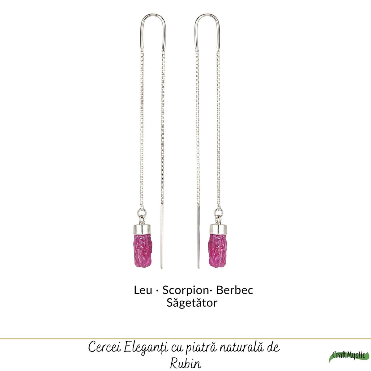 Cercei cu Rubin, Argint 925 – CraftMystic