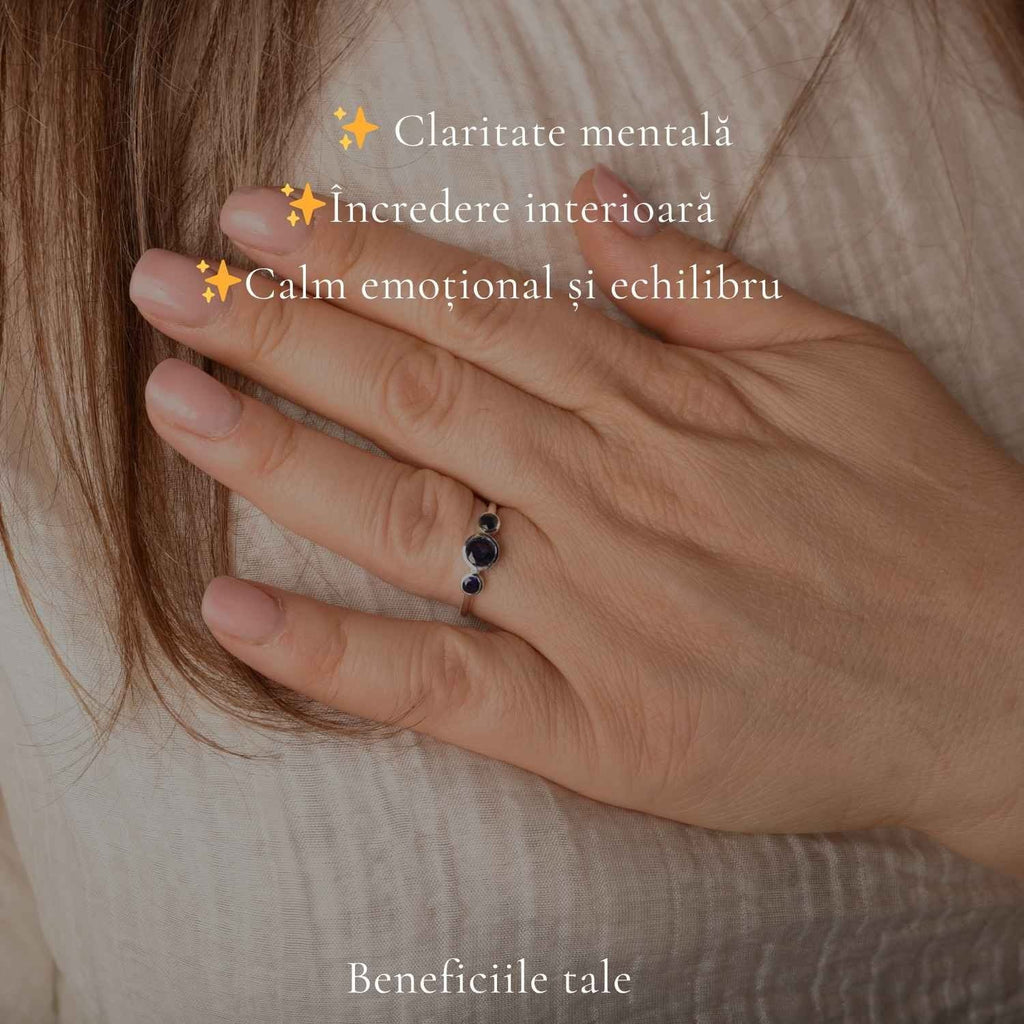 Inel Argint 925 cu Safir Fatetat Rotund – Claritate si Eleganta Feminina