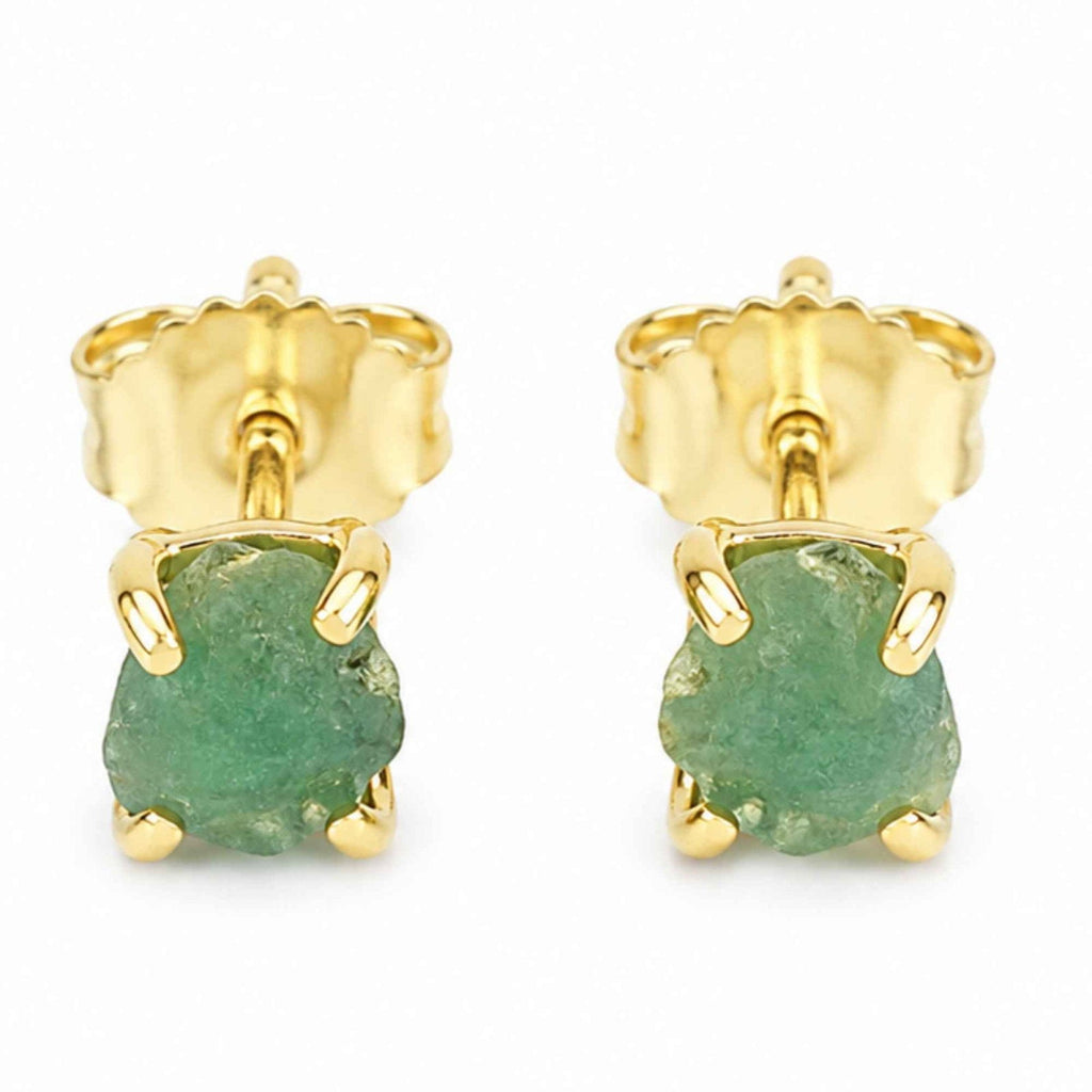 Cercei cu Smarald, Argint 925 placat aur 18k – CraftMystic