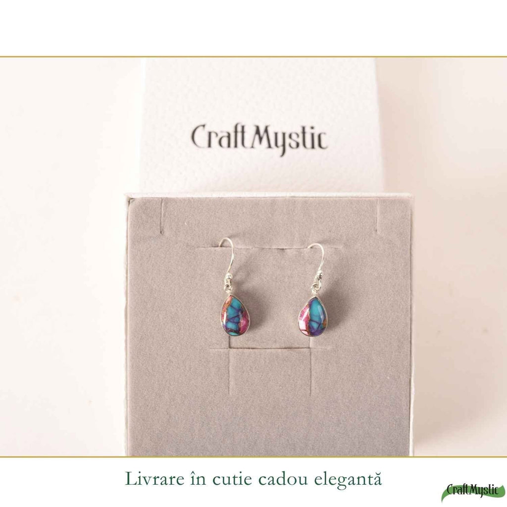 Cercei cu Turcoaz Spinny Oyster, Argint 925 – CraftMystic